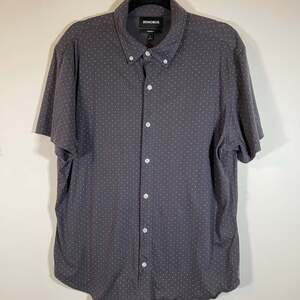 Bonobos Button up Blue Short Sleeve Mens Large Shirt 100% Cotton